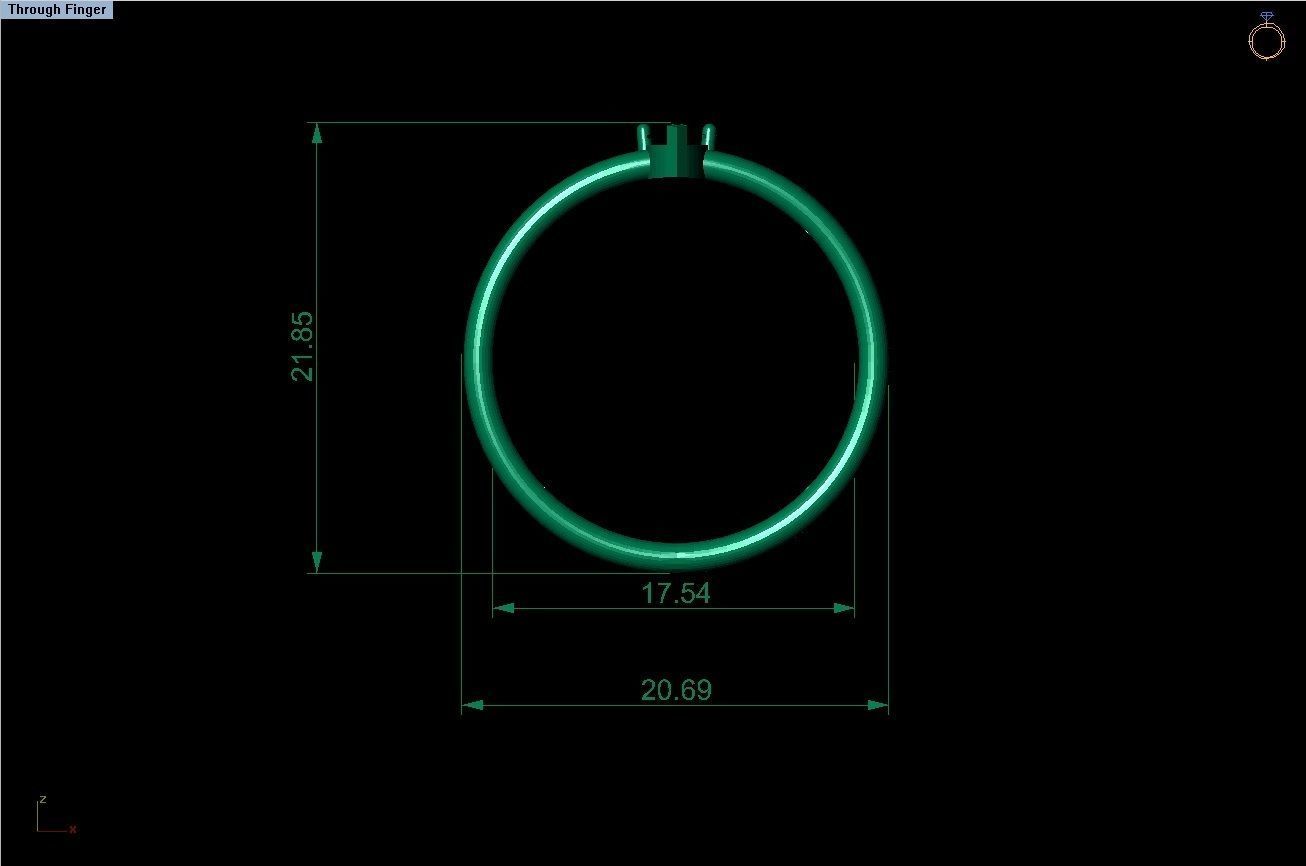 solitaire rings fancy cut 5 in 1 3D print model_24