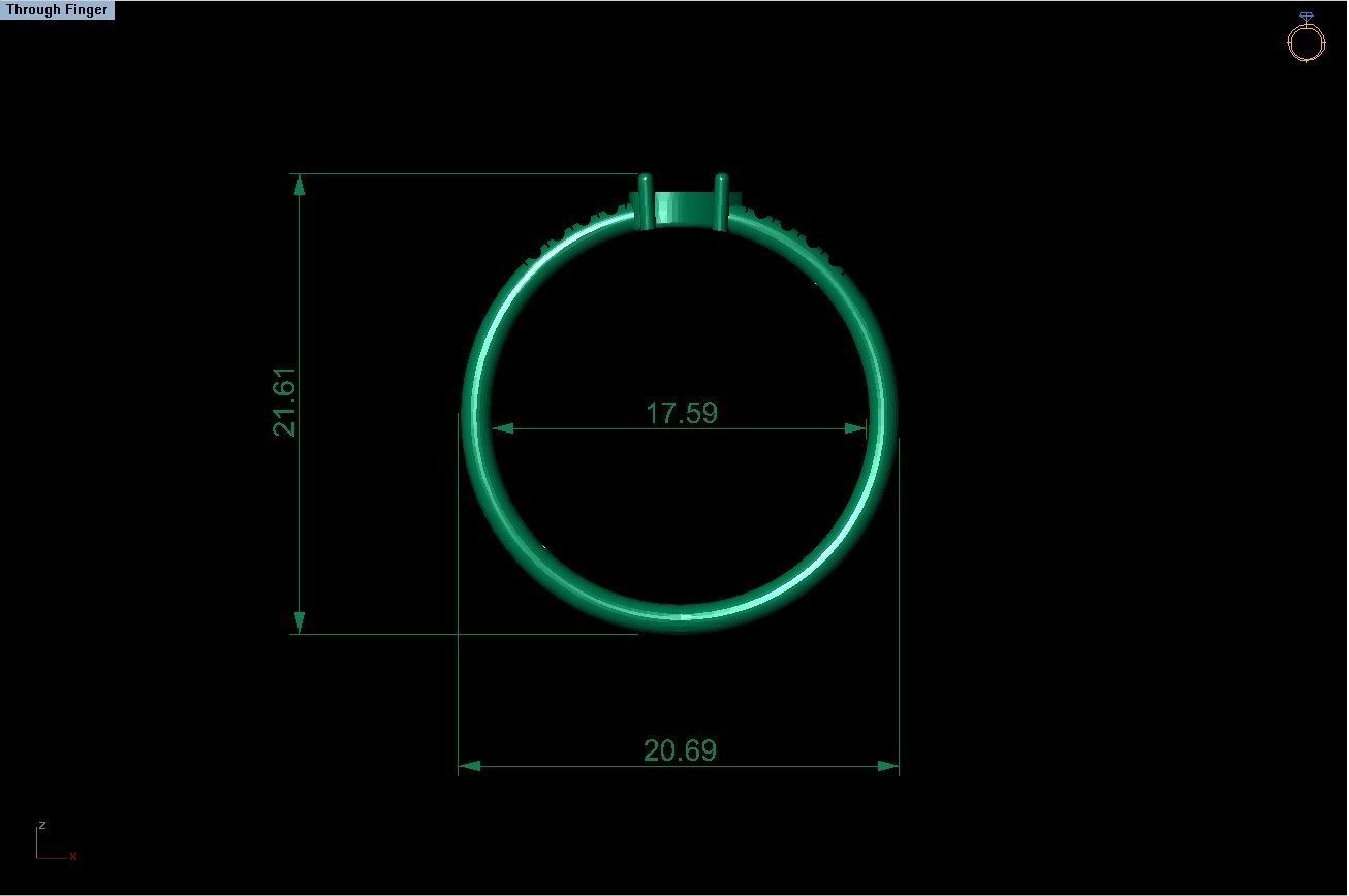 solitaire rings fancy cut 5 in 1 3D print model_20