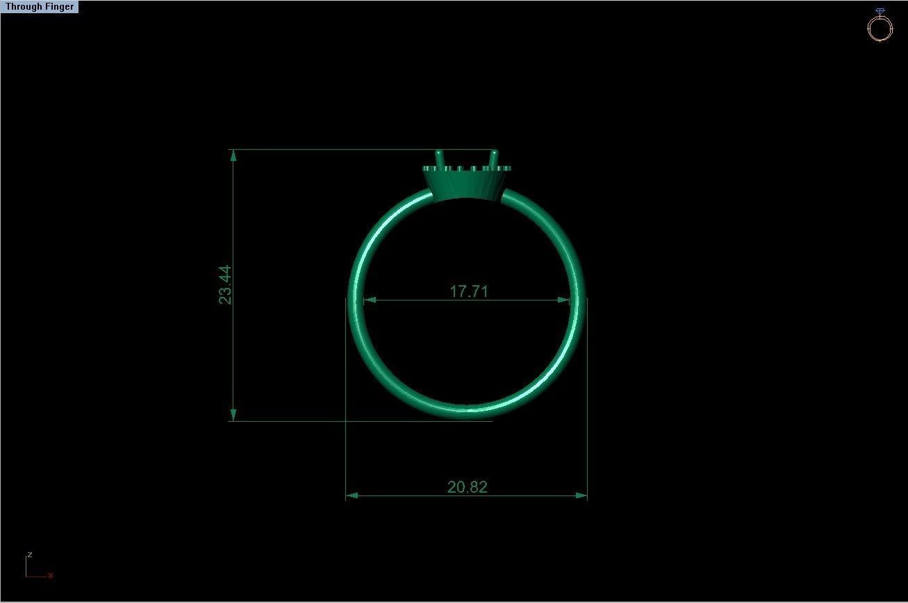 solitaire rings fancy cut 5 in 1 3D print model_12