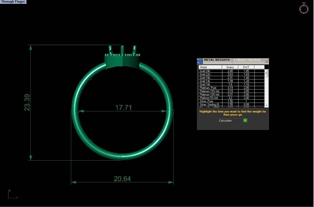 solitaire rings fancy cut 5 in 1 3D print model_9