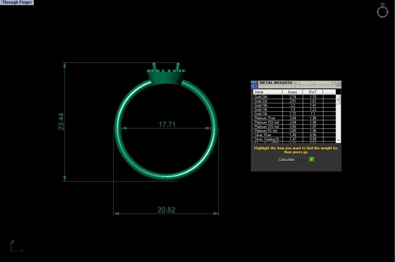 solitaire rings fancy cut 5 in 1 3D print model_13
