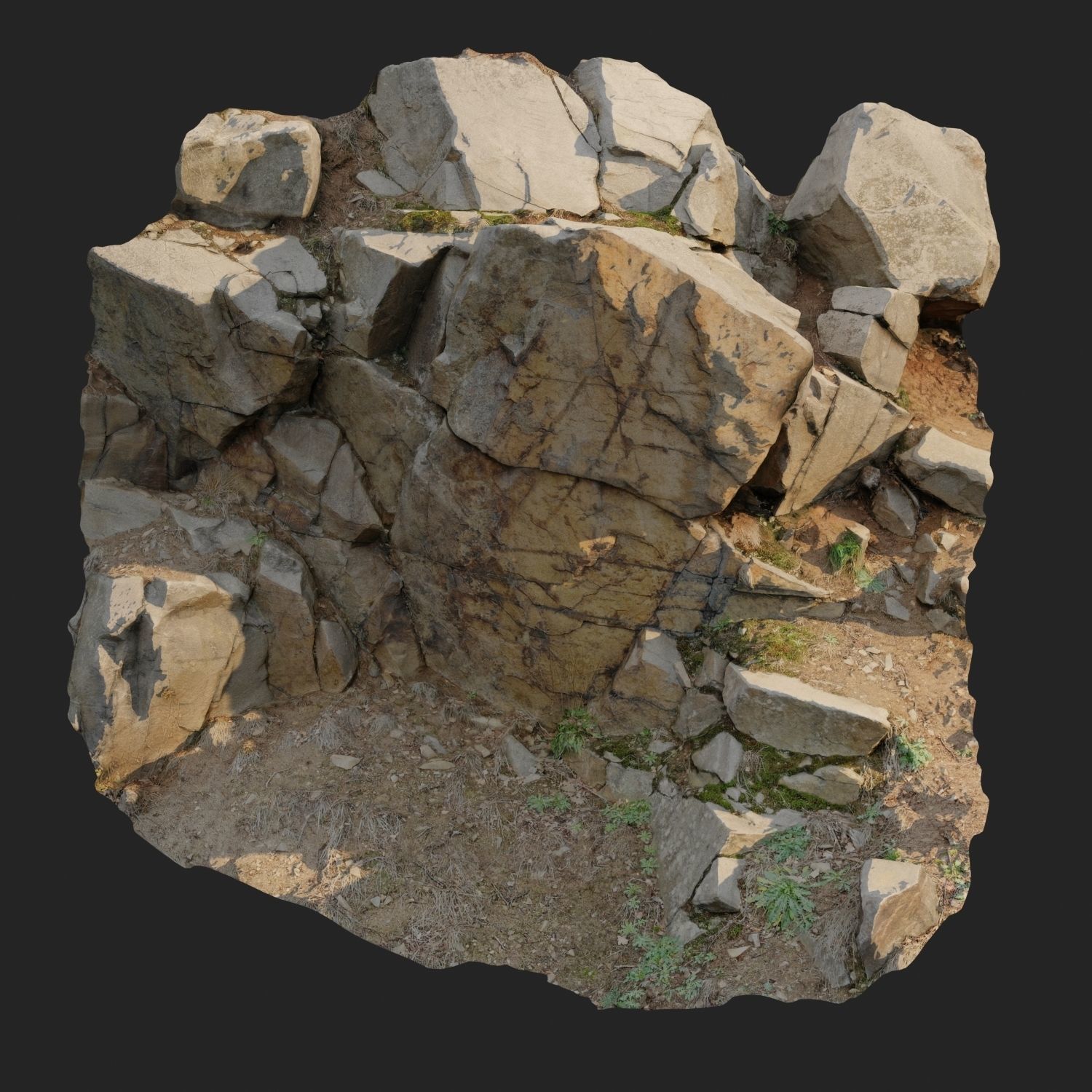 3d scanned cliff face H 3D model_7