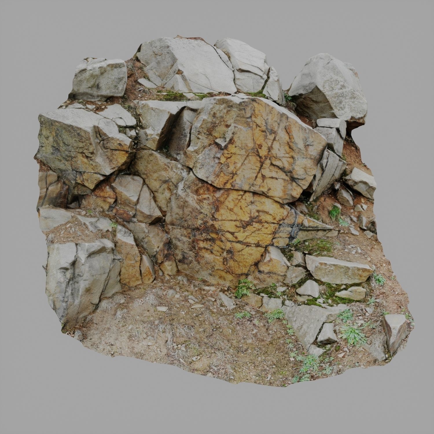 3d scanned cliff face H 3D model_2