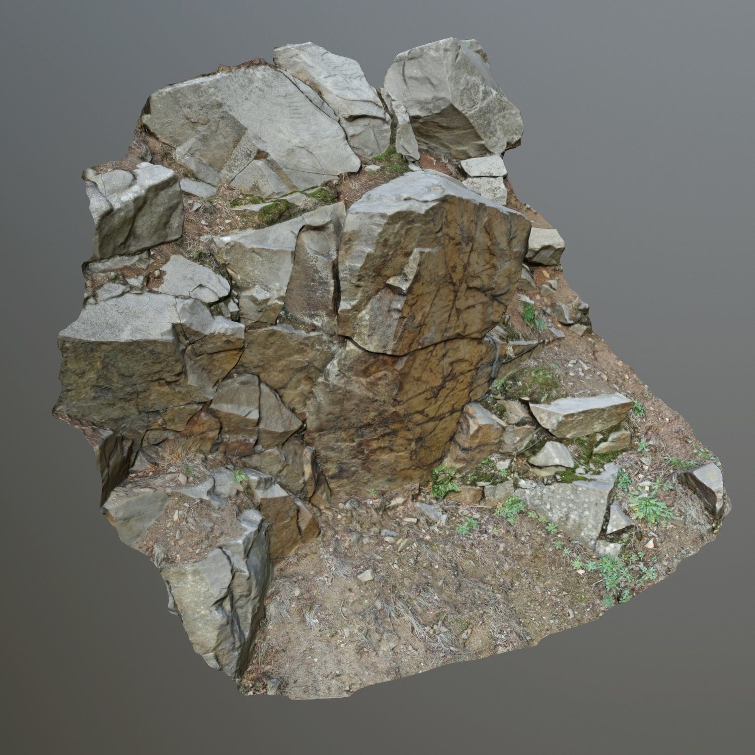 3d scanned cliff face H 3D model_3