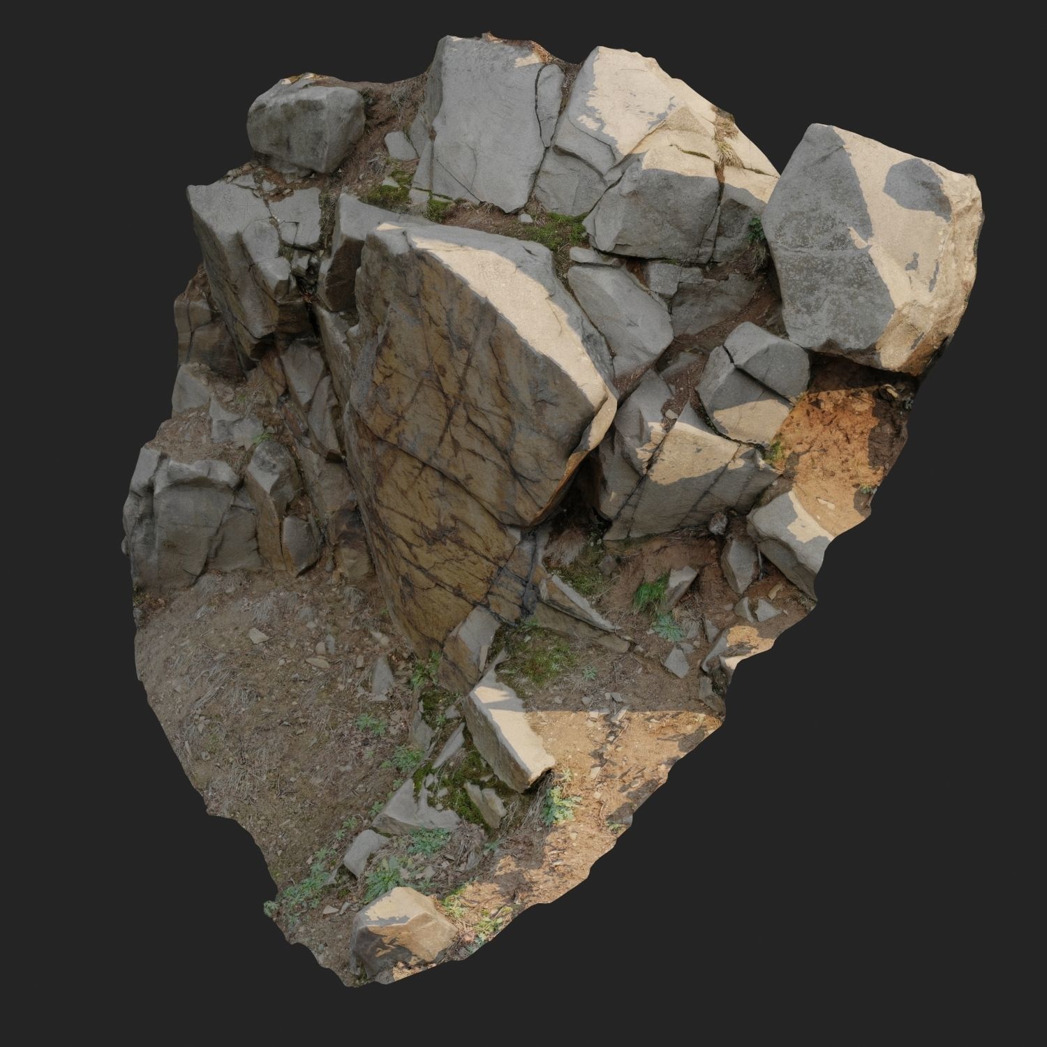 3d scanned cliff face H 3D model_9
