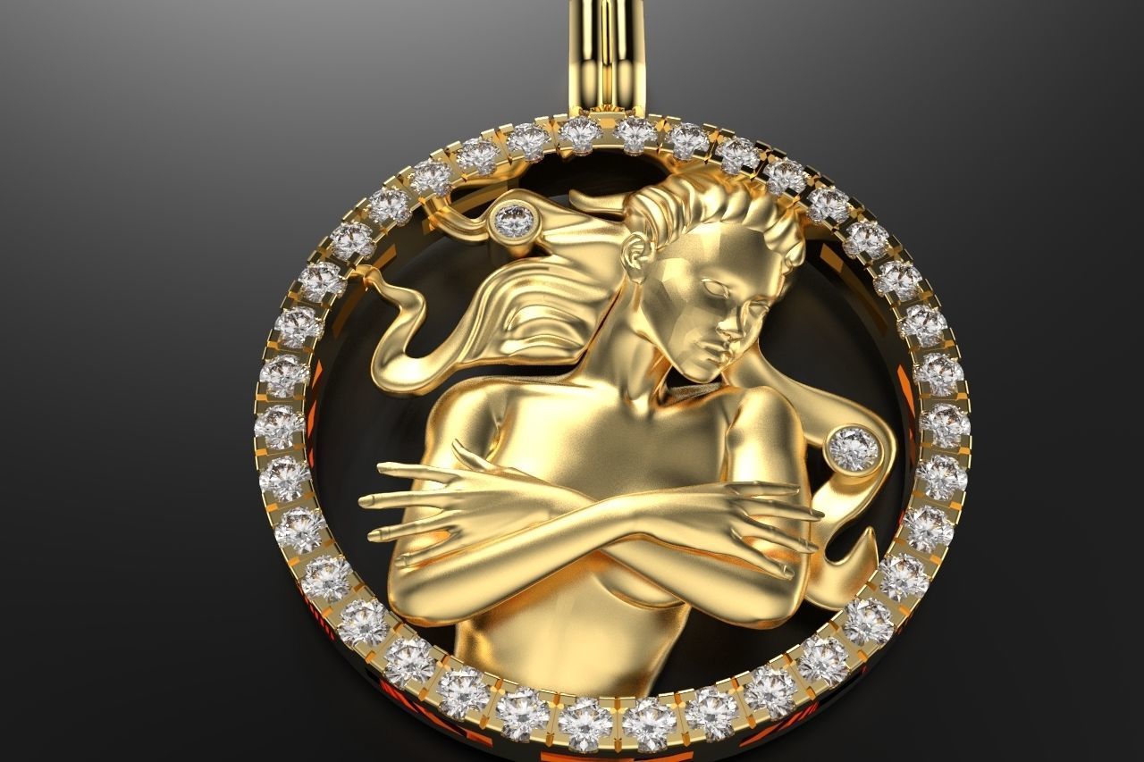 Pendant  Virgo 3D print model_2