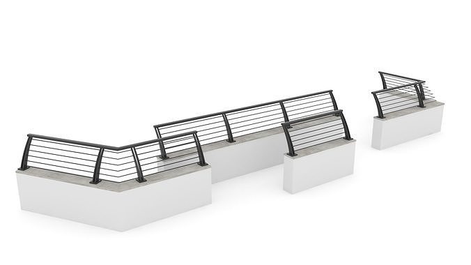 Metal Garden Fence and Walls 3D model