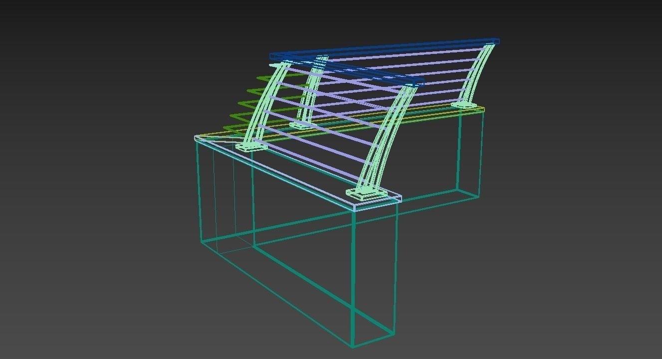 Metal Garden Fence and Walls 3D model_13