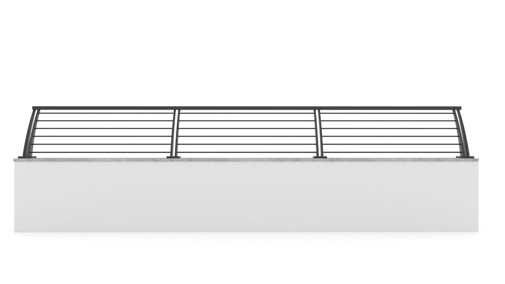 Metal Garden Fence and Walls 3D model_6