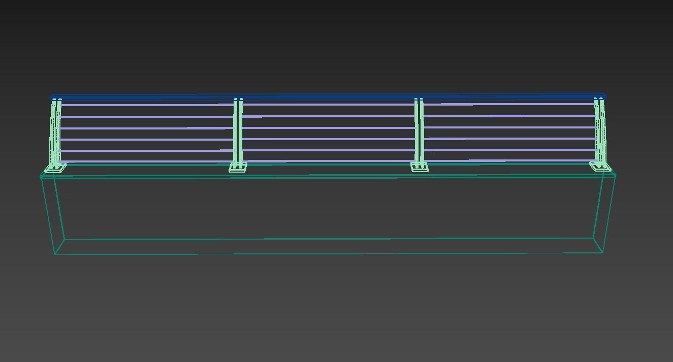 Metal Garden Fence and Walls 3D model_11