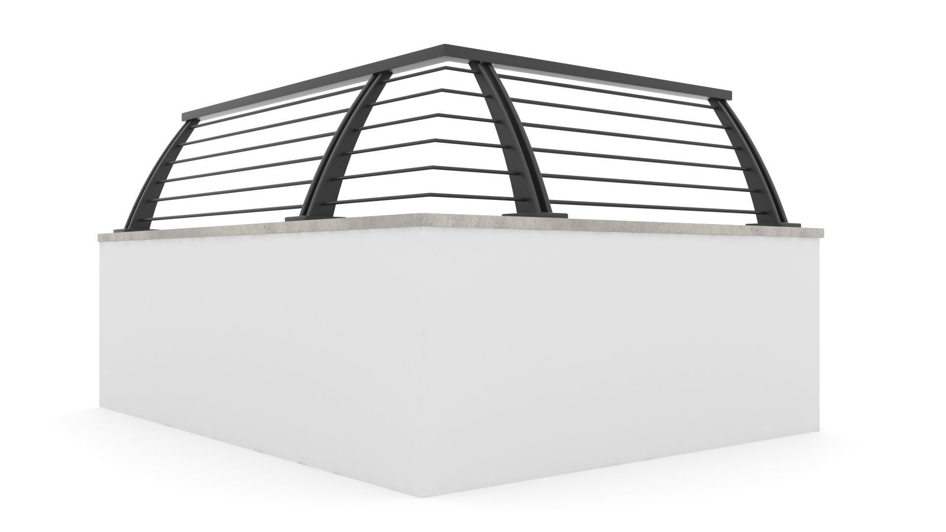 Metal Garden Fence and Walls 3D model_2