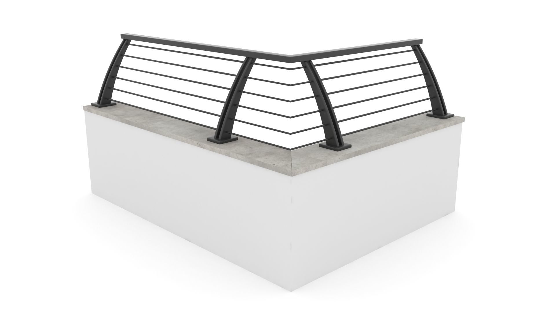 Metal Garden Fence and Walls 3D model_3