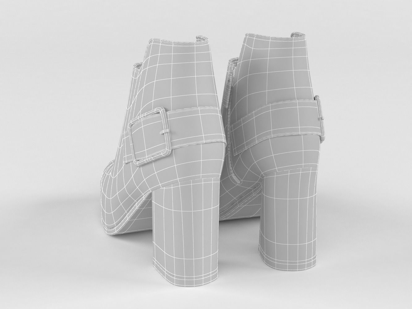 High Heels Womens Shoes 3D model_9