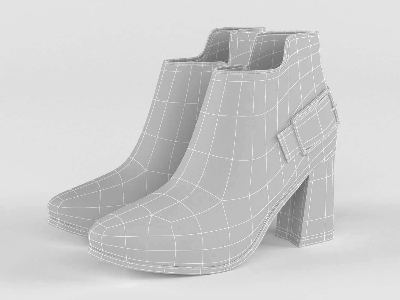High Heels Womens Shoes 3D model_7