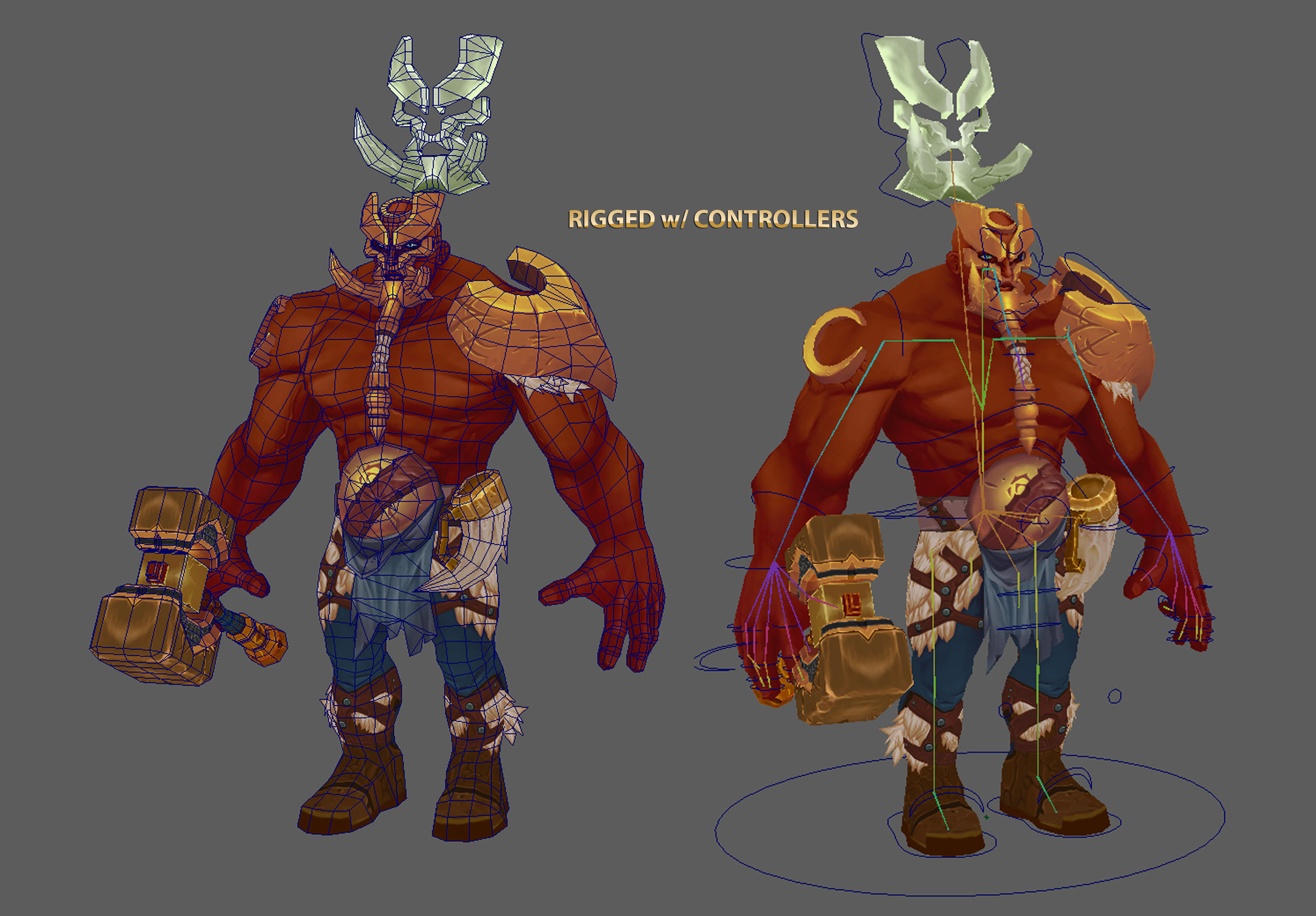 Auric 3D Character - Hand Painted - Rigged Controller  Low-poly 3D model_2