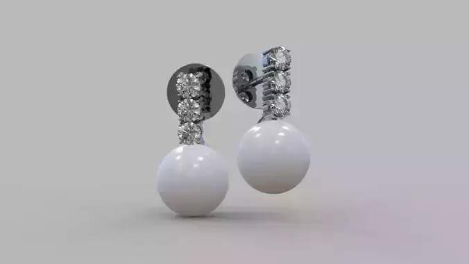 Earrings with pearls and diamonds