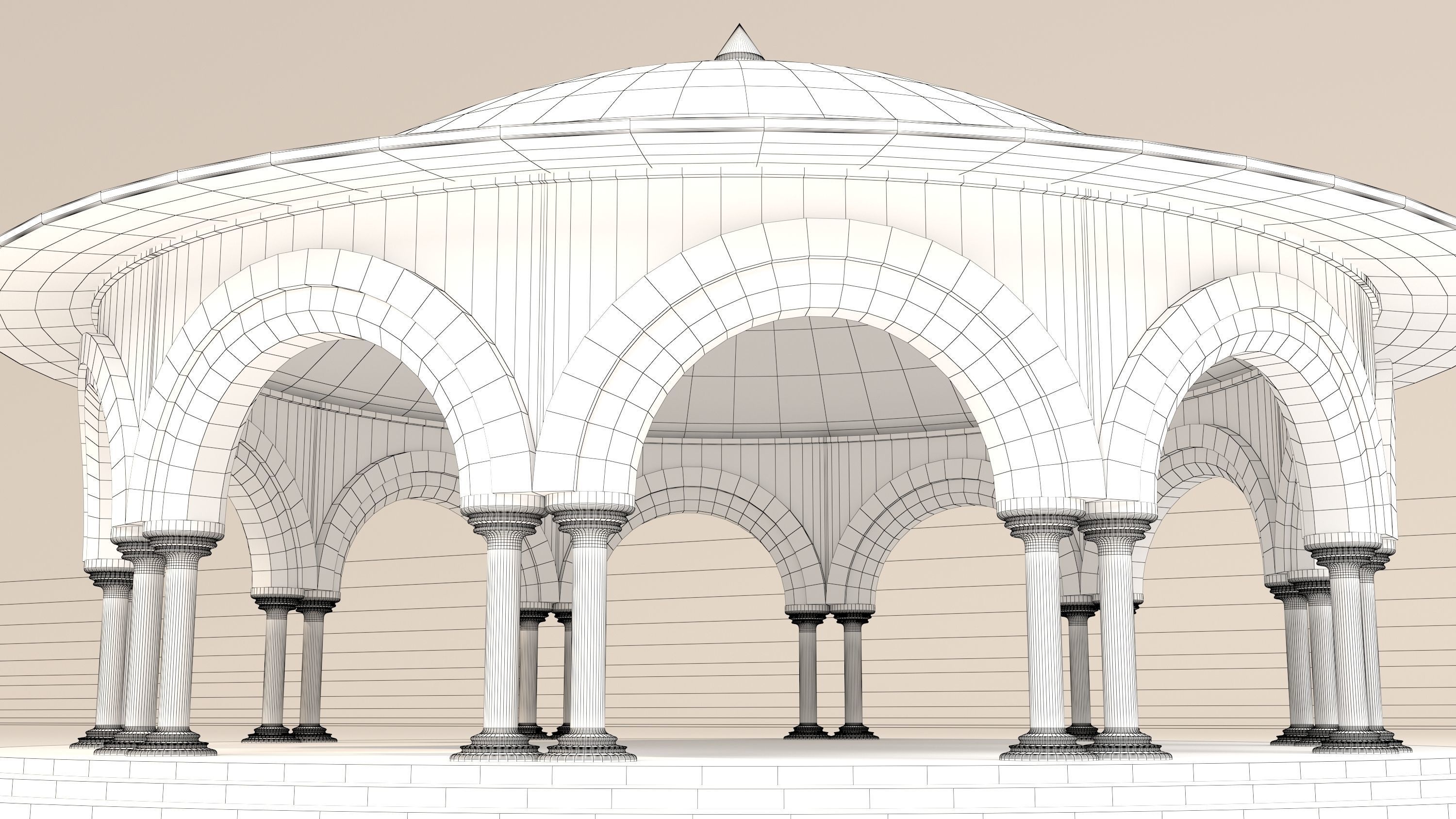 Dome architectural 3D model_3
