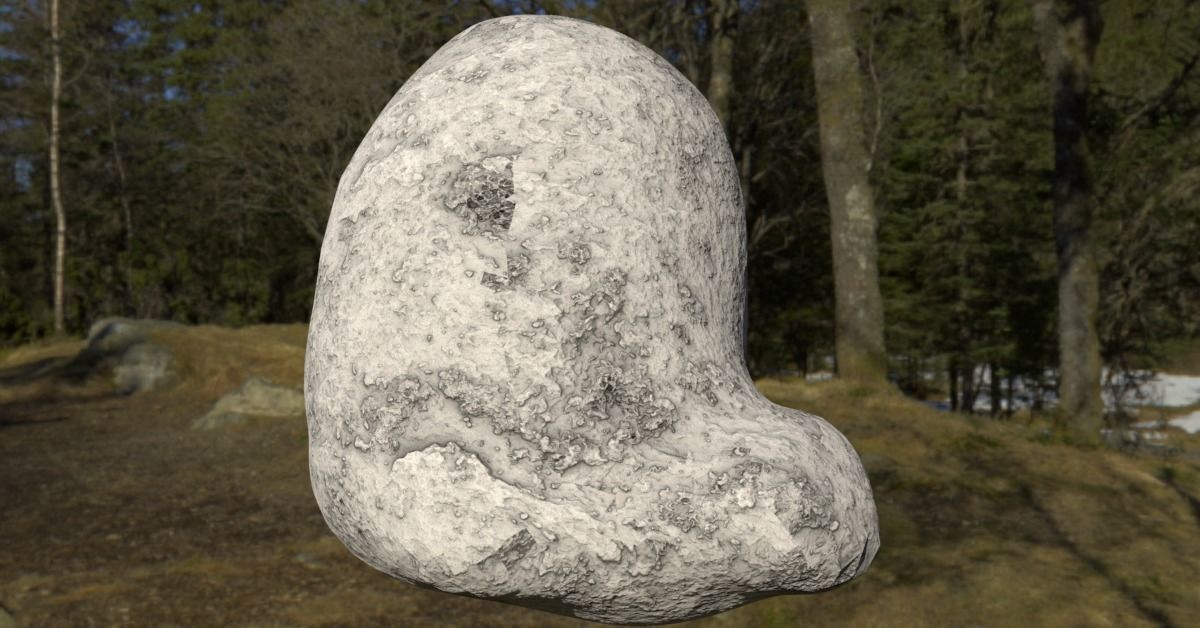 Smooth Rock Pack 1 Low-poly 3D model_5