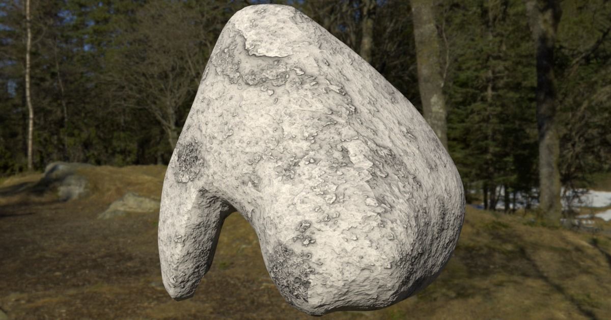 Smooth Rock Pack 1 Low-poly 3D model_7