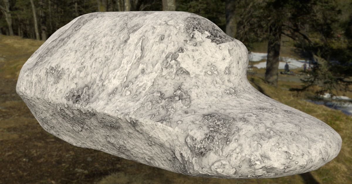 Smooth Rock Pack 1 Low-poly 3D model_4