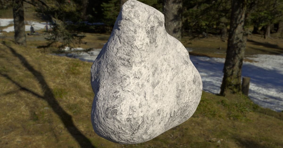 Smooth Rock Pack 1 Low-poly 3D model_12