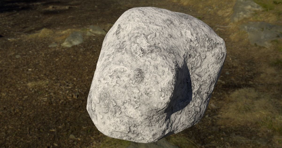 Smooth Rock Pack 1 Low-poly 3D model_9