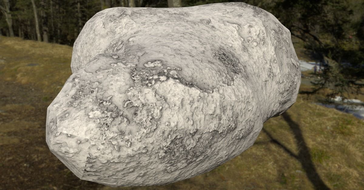 Smooth Rock Pack 1 Low-poly 3D model_3