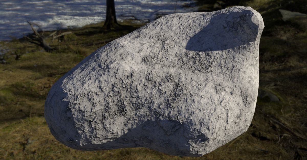 Smooth Rock Pack 1 Low-poly 3D model_11