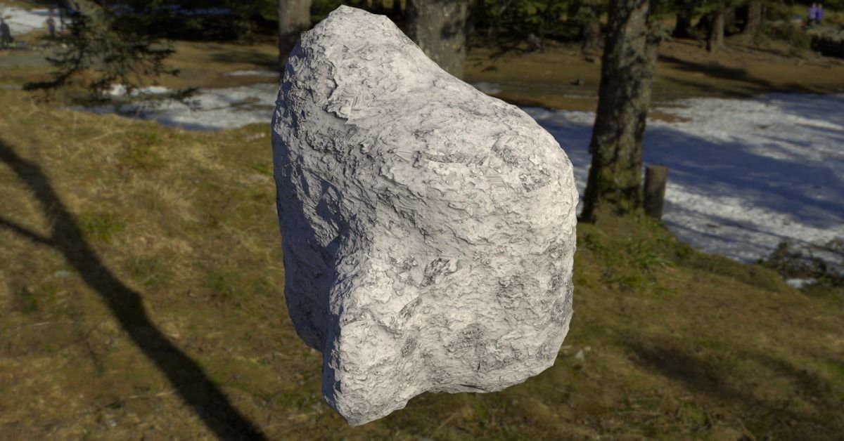 Smooth Rock Pack 1 Low-poly 3D model_8