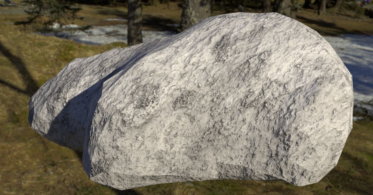 Smooth Rock Pack 1 Low-poly 3D model_13