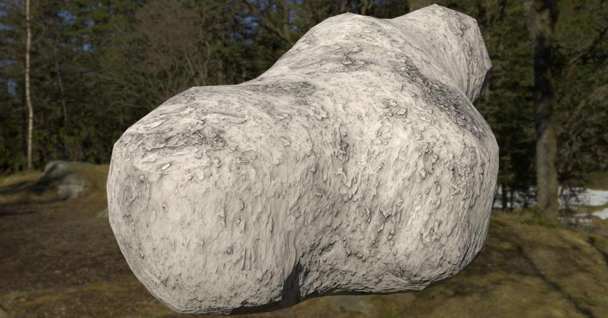 Smooth Rock Pack 1 Low-poly 3D model_6