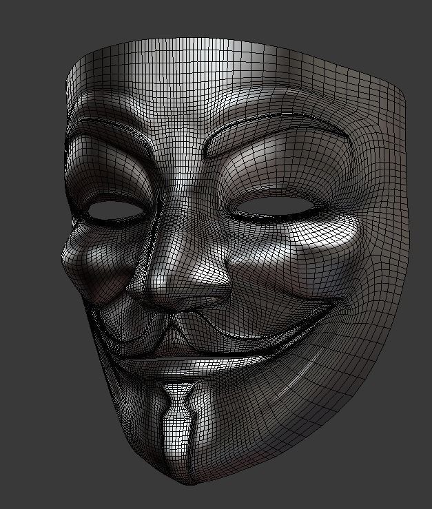 V for Vendetta Mask 3D model_3