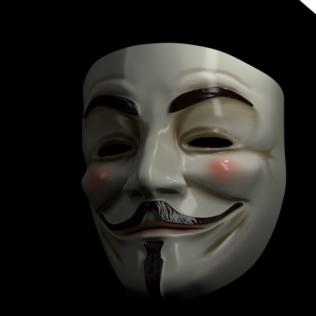 V for Vendetta Mask 3D model_2