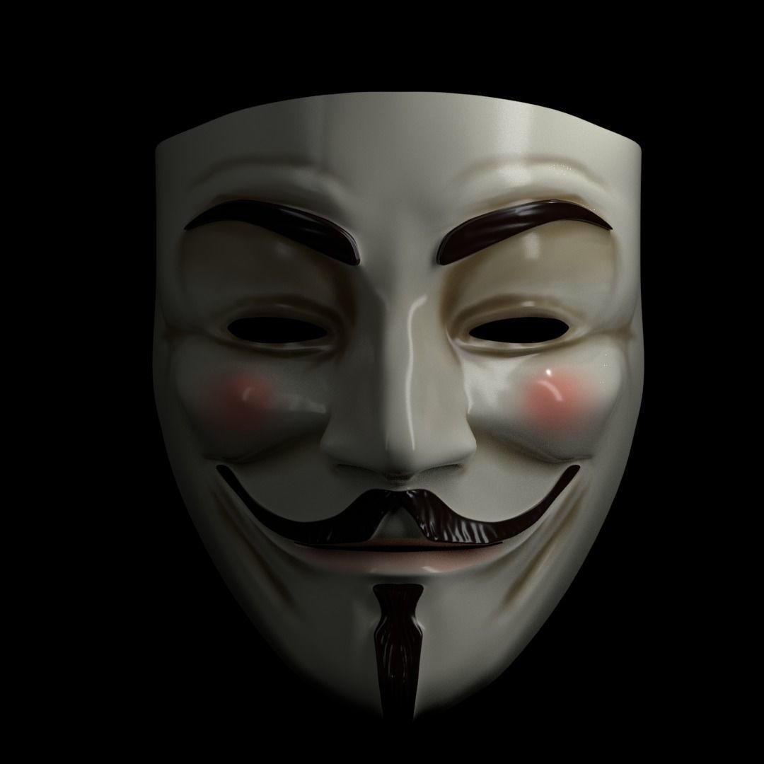 V for Vendetta Mask 3D model_1