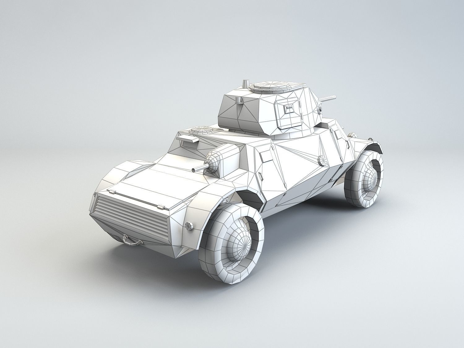 Low Poly Pansarbil M39 armored car Low-poly 3D model_13