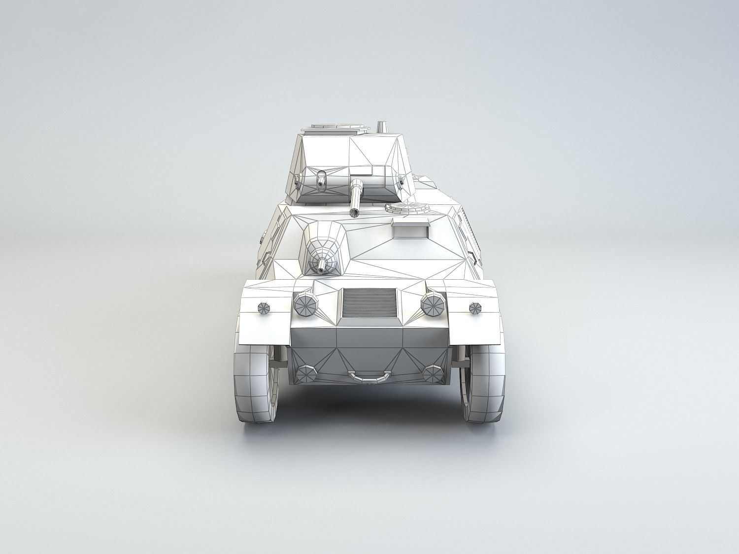 Low Poly Pansarbil M39 armored car Low-poly 3D model_10