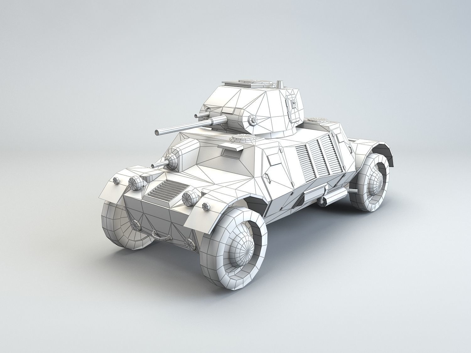 Low Poly Pansarbil M39 armored car Low-poly 3D model_8
