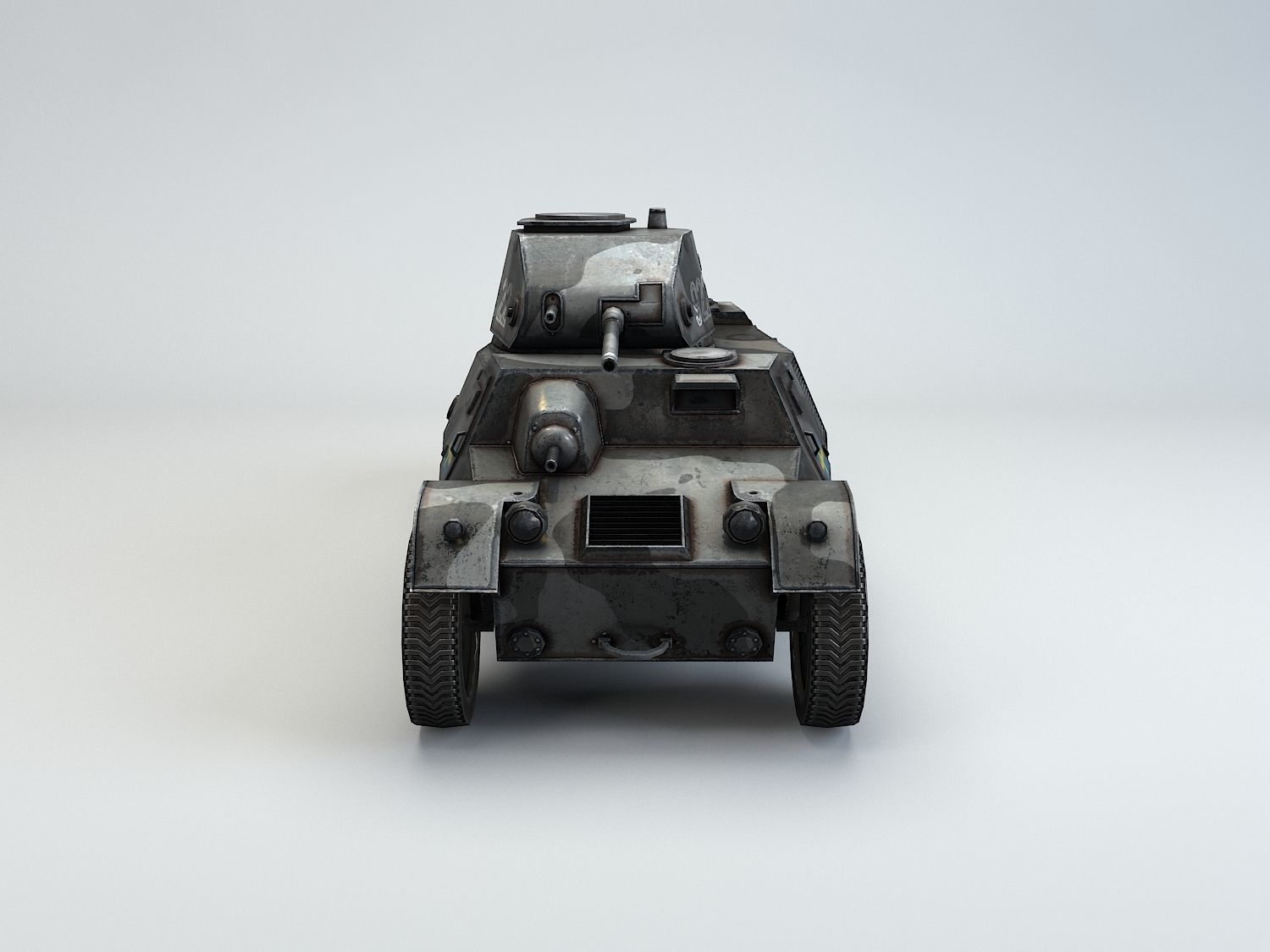 Low Poly Pansarbil M39 armored car Low-poly 3D model_9