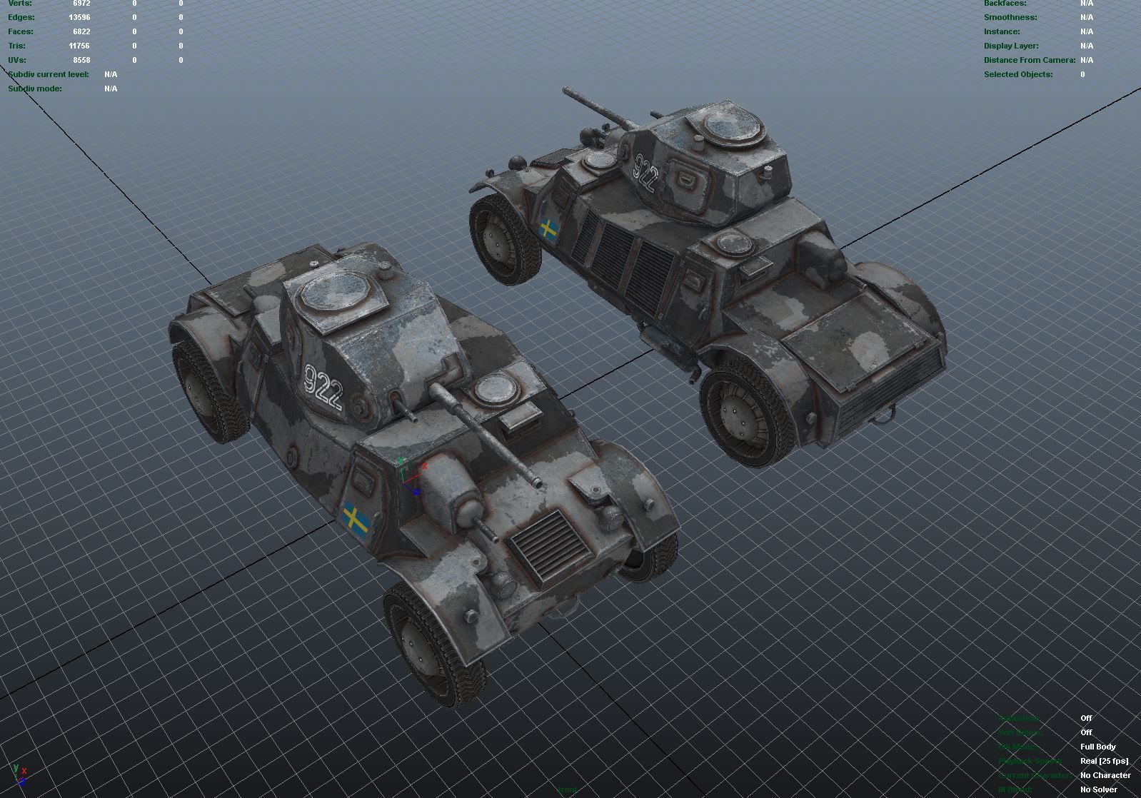 Low Poly Pansarbil M39 armored car Low-poly 3D model_15