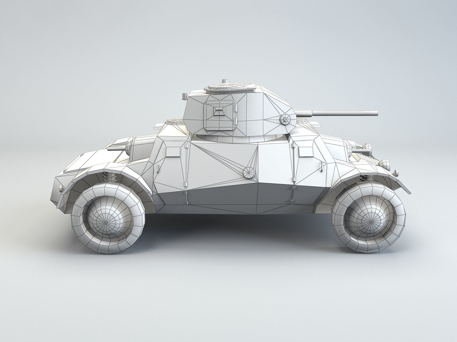 Low Poly Pansarbil M39 armored car Low-poly 3D model_14