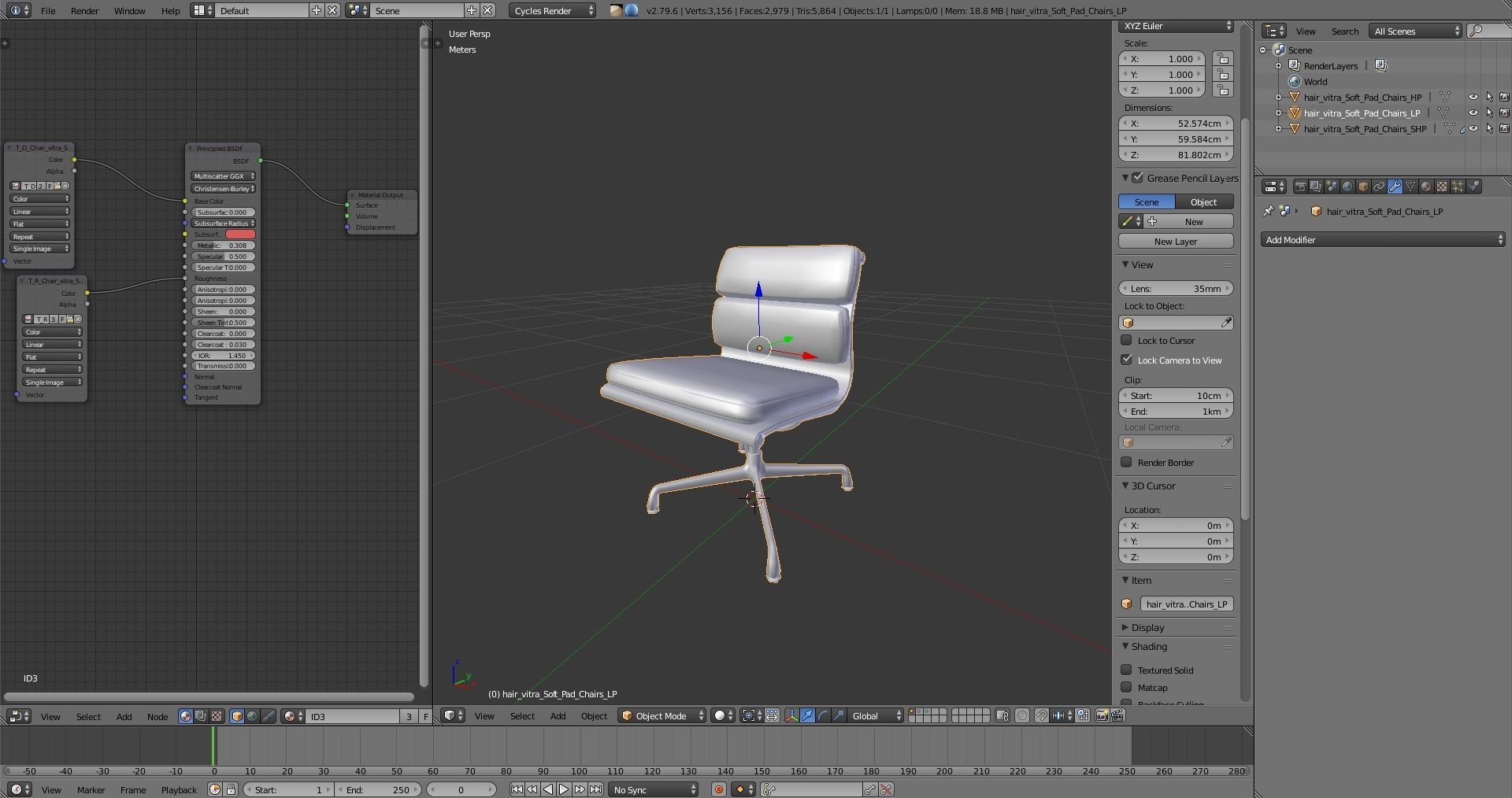 Chair vitra Soft Pad Low-poly 3D model_5