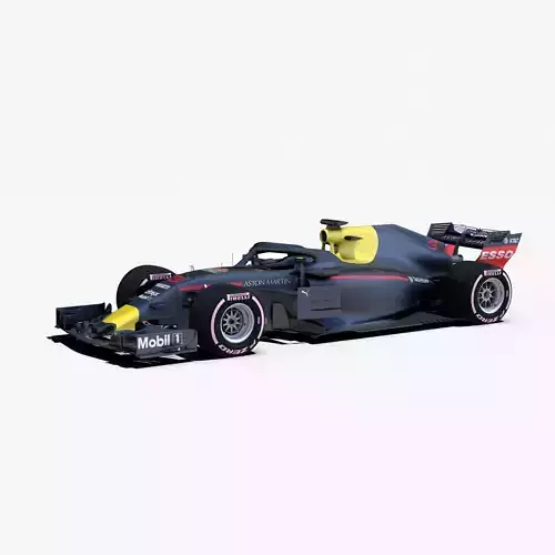 Formula 2018 car Low-poly 3D model