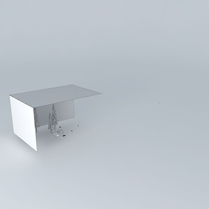 Forest cube with tree Free 3D model_4