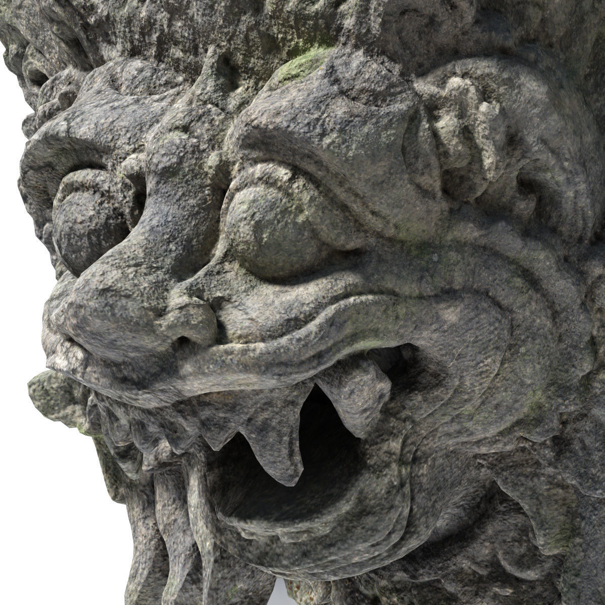 Stone Barong Temple Guardian Low-poly 3D model_5