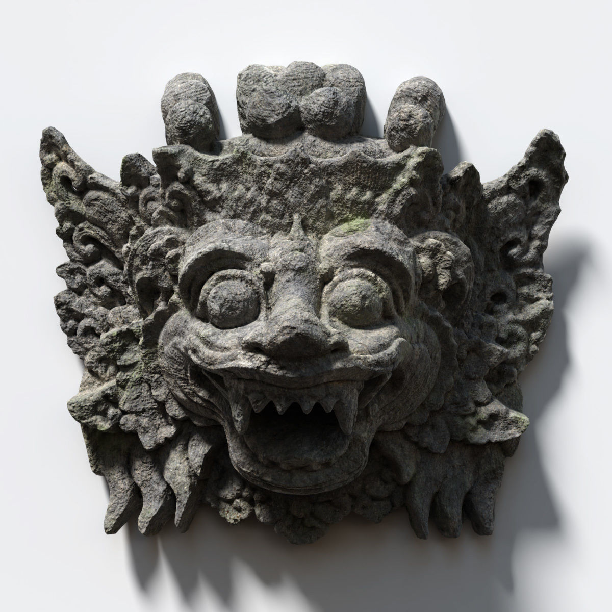 Stone Barong Temple Guardian Low-poly 3D model_2