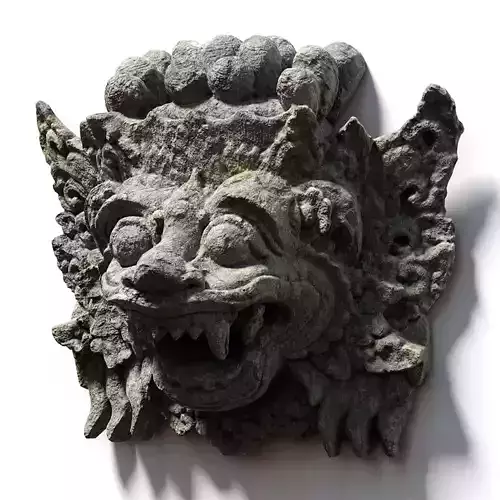 Stone Barong Temple Guardian Low-poly 3D model