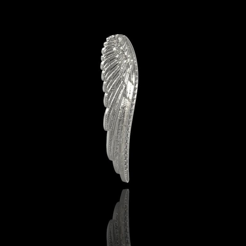 Angel Wing Pendant with Diamonds 3dm stl  3D print model  3D print model_4