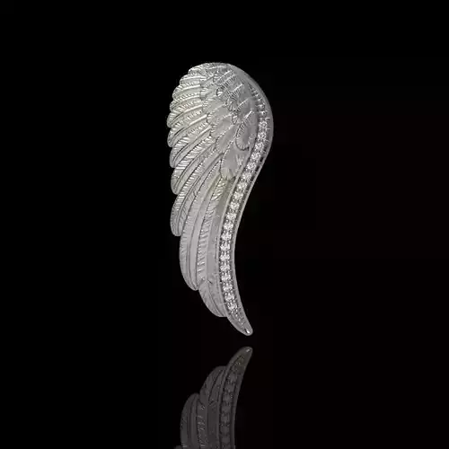 Angel Wing Pendant with Diamonds 3dm stl  3D print model  3D print model