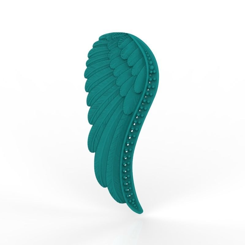 Angel Wing Pendant with Diamonds 3dm stl  3D print model  3D print model_8