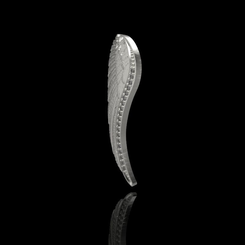 Angel Wing Pendant with Diamonds 3dm stl  3D print model  3D print model_3